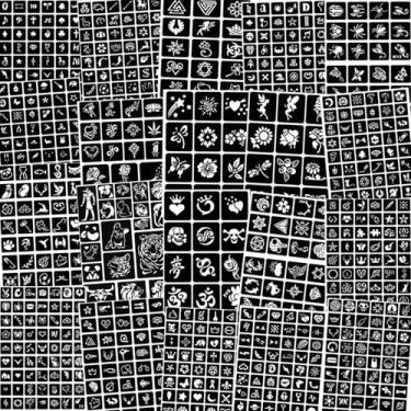 Imagem de ChurlChurl 761 Peças De Estênceis Tatuagem Temporária Para Crianças, 20 Folhas Tinta Facial E Corporal, Kit Henna, Glitter Meninos Meninas, Show Escolar Infantil, Aniversários, Halloween, Natal, Lem