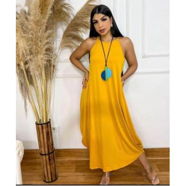 Imagem de Vestido Alcinha Com Bolso - nascimentomodas2020, Mostarda, GG