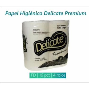 Imagem de Papel Higiênico Folha Dupla Delicate Premium 64 Rolos 