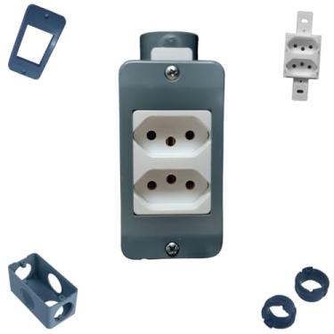 Imagem de Tomada Dupla 20 Amperes Para Condulete Pvc C Adaptador 3/4 (Cinza)
