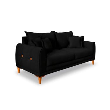 Imagem de Sofá 2 Lugares Lisboa Veludo Preto 160 cm