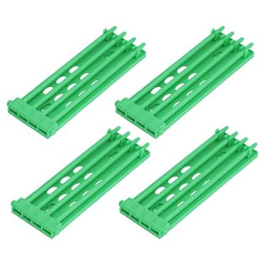 Imagem de KIMISS 4pcs Leg Ring Stand para Papagaios - Suporte de Plástico Montado na Parede Com Design de 4 Colunas e Grande Capacidade para a Organização de Bandas de Pernas de Pássaro (Verde)