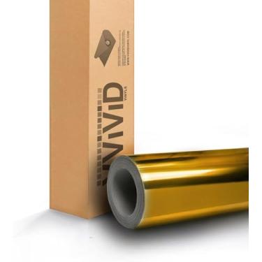 Imagem de Adesivo autoadesivo de vinil de vinil cromado espelhado dourado VViDVViViD 2ft x 5ft gldmrrchrm_