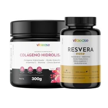 Imagem de Colágeno Hidrolisado Transresveratrol | Pele Cabelo Unhas Anti Idade | Ácido Hialurônico, Vitamina C Biotina - Vitaease (300g, Pink Lemonade)