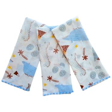 Imagem de Paninho de Boca Pano Fralda Enxoval Maternidade Higiene Macio 100% Algodão 3 un Menina e Menino (Dino Baby)