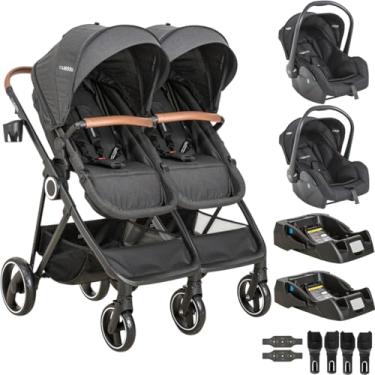 Imagem de Carrinho Kiddo para Gemeos 2 Bebe Conforto 2 Base Cosmos Preto