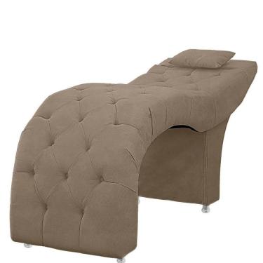 Imagem de Maca Estofada Capitone Julia Para Estetica Facial Sombrancelha E Cilios Suede Cor Capuccino