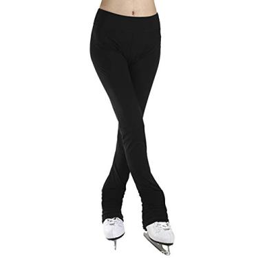 Imagem de Calças De Patinação Artística Para Meninas Femininas Patinação No Gelo Para Meninas Leggings Pretas Patinagem Artística Sobre A Bota Meias Calças Justas De Desempenho Respirável Roupas Espo