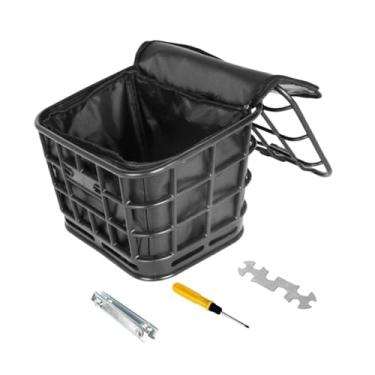 Imagem de Colaxi Cesta de bicicleta elétrica, suporte de carga para bicicleta, fácil de instalar com tampa, cesta de armazenamento para bicicleta elétrica para, com Bolsa de Forro