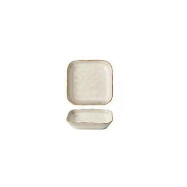 Imagem de Prato de cor de cerâmica refinado simples engrossado retrô japonês - Prato quadrado de 20 cm 2.