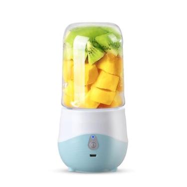 Imagem de Mini liquidificador portátil, mixer usb, shake portátil, suco, vitamina, blender pessoal, liquidificador bivolt, copo mixer recarregável, 300ml. (Azul)