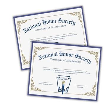 Imagem de National Honor Society Certificate of Membership Pacote com 50 pinos de diploma de graduação de 21,6 x 27,9 cm com maior probabilidade de superlativos
