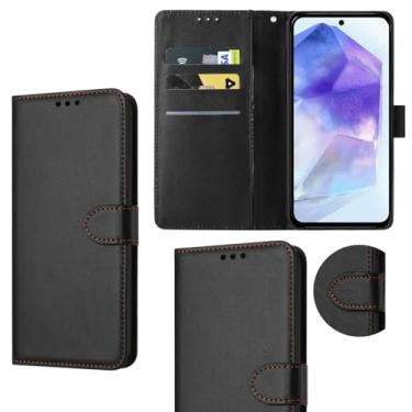 Imagem de Capa Carteira Para Galaxy A55 Capinha Flip Case Preta Premium