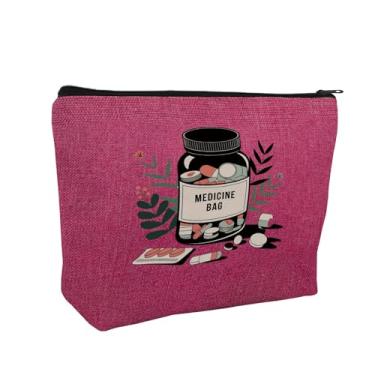 Imagem de ZOCIGIFTS Bolsa de armazenamento de medicamentos com diabetes, bolsa de medicamentos e designs de suprimentos médicos, capas com zíper de lona branca, funcionalidade multiuso (presente para