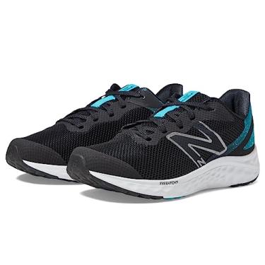 Imagem de New Balance Tênis de corrida unissex infantil Fresh Foam Arishi V4 com cadarço, Preto/azul virtual/Phantom, 3.5 Big Kid