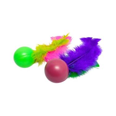 Imagem de Bolinha com Pena e Guizo - Pet Toys