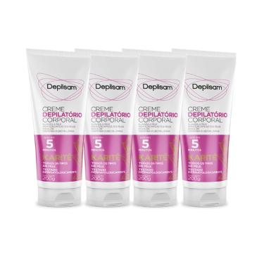 Imagem de Kit Creme Depilatório Corporal Depilsam Karité 200G - 4 unidades