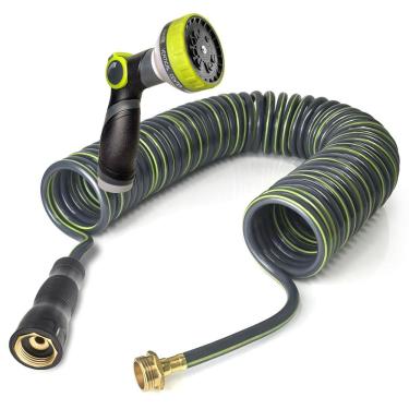Imagem de Mangueira de jardim HomeyHoney Bobina de EVA retrátil de 23 m com bico de pulverização