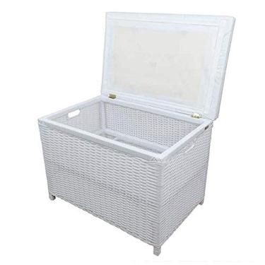 Imagem de Cesto Puff Baú Organizador Roupa fibra sintetica 60x40x48 - Branco