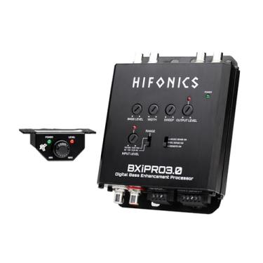 Imagem de Hifonics Processador BXiPro3.0 (preto) – Processador digital para aprimoramento de graves, controle remoto incluído no painel, design compacto