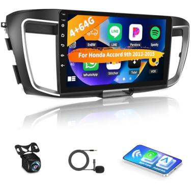 Imagem de [4+64G] Android 15 estéreo automotivo para Honda Accord 9º 2013 2014 2015 com carro sem fio e Android Auto, rádio de carro de 10,1 polegadas com link espelhado Bluetooth FM/RDS WiFi GPS EQ DSP SWC