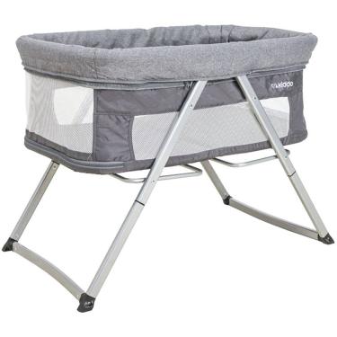 Imagem de Berço Portátil para Bebê Kiddo Sleep Compacto Desmontável com Balanço Cinza Melange Grafite com Mosquiteiro e Bolsa Transporte 0 meses a 15kg 6043AMG