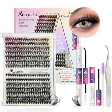 Imagem de Lash Clusters Kit, DIY Cluster Extensiones de Pestañas 9-16mm, 30D+40D, 280pcs Fluffy D Curl Natural Lashes with Bond & Seal, Remover, Tweezers, Brush-Natural Fake Cat Eye Wispy Individual Clusters(MIX1-1-L)