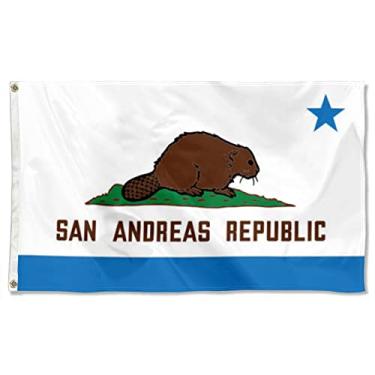 Imagem de Yanbooch Bandeira inspirada no GTA San Andreas Republic para dormitório fraternidade homem caverna decoração 9,5 x 1,5 m