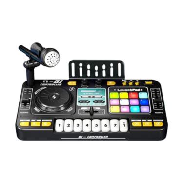 Imagem de JunZheHub Conjunto de DJ Mixer para Crianças, Teclado Eletrônico com Luzes E, com Microfone
