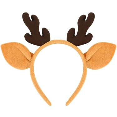 Imagem de Leuceiy Tiara com chifres de rena, outono, inverno, Halloween, Natal, cosplay, festa, orelhas de animais, cosplay, cervo, faixa de cabelo