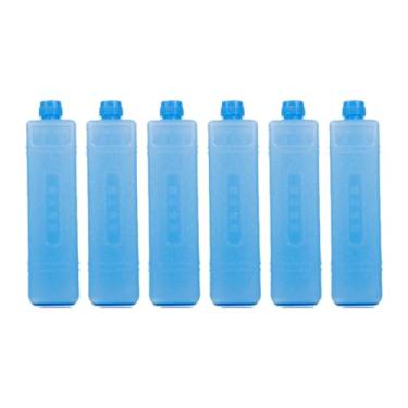 Imagem de Lljsszr 6 Blocos de Gelo, Pacotes de Tijolos de Gelo, Multifuncionais, para Viagem, Blocos de Congelador, Pacotes de Congelador para Pesca, L, 16cmx4cm