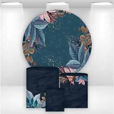 Imagem de Trio Capas Cilindro + Painel Redondo 1,50m Flores (Flores K1FLS026)