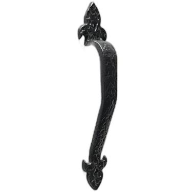 Imagem de Puxador Duplo Colonial Ferro Fundido Lyon Preto Fosco 280Mm