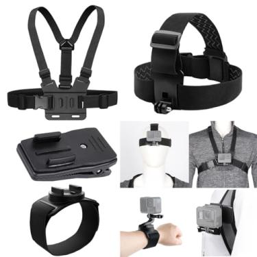 Imagem de Lupholue Kit de acessórios 4 em 1 para câmara, correia para a cabeça, alça no peito, clipe de mochila, suporte de correia de pulso compatible with GoPro Hero 13, 12, 11, 10, 9, 8, 7, 6, 5, 4, sessão e