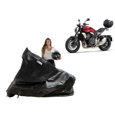 Imagem de Capa Protetora Moto Honda CB 100R com Baú /Bauleto - Kahawai, Preto
