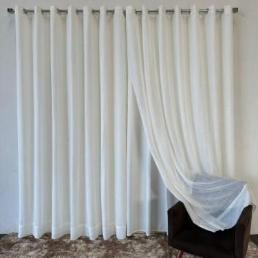 Imagem de Cortina Para Bastão Linho Forrada 4,00x2,60 - Salvatex, Off White