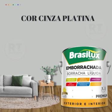 Imagem de Tinta Borracha Líquida Cinza 3.2l Premium Brasilux, CINZA PLATINA