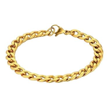 Imagem de Pulseira Masculina Elo Grumet 1x1 20cm 9mm Larga Elos Soldados Banhada a Ouro 18k Banho Triplo Italiano Exclusiva Le Essence