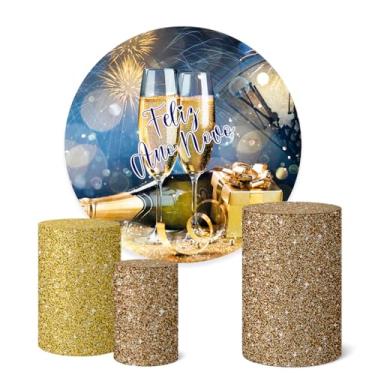 Imagem de Trio Capas Cilindro + Painel Sublimado Festa 1,50m Ano Novo (K1ANV013)