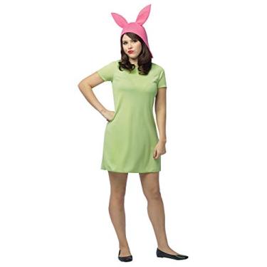 Imagem de Rasta Imposta - Bob's Burgers: Fantasia adulta verde da Louise, Verde limão, rosa, One Size