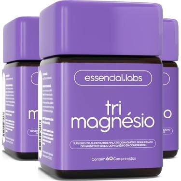 Imagem de 03 POTES DO TRI MAGNÉSIO - A COMBINAÇÃO PERFEITA DE 3 MAGNÉSIOS CONTENDO DIMALATO, BISGLICINATO E ÓXIDO DE MAGNÉSIO - 60 COMPRIMIDOS