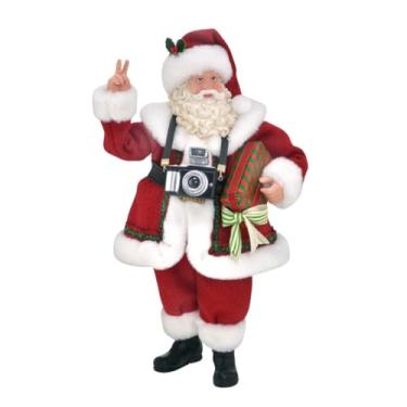 Imagem de Papai Noel Boneco Máquina Fotográfica Resina Presente 27cm Decoracao Natal Enfeite Premium