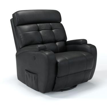 Imagem de Poltrona do Papai Reclinável Elétrica com Base Giratória e Balanço em Tecido Corino Damie