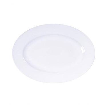 Imagem de Travessa Oval Tramontina Maria Augusta Em Porcelana Branca 32x25cm