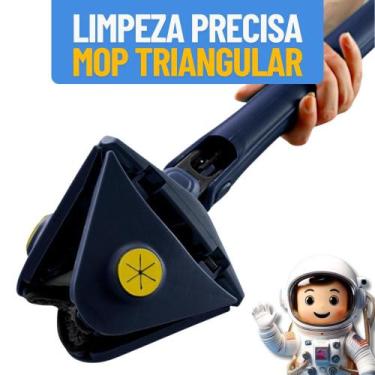 Imagem de Esfregão Mop Triangular 130 comprimento Rodo Limpador Giratório 360 - 