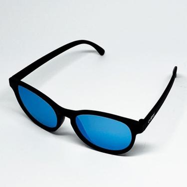 Imagem de Óculos de Sol Corrida e Casual EVOXY Pulse Round Masculino Feminino Preto - Lentes Azuis-Unissex