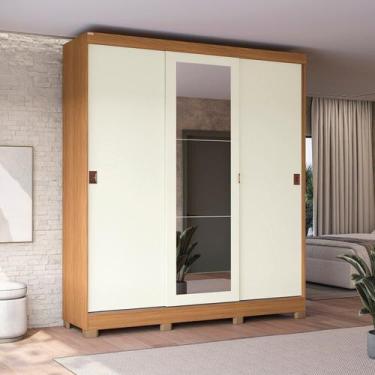 Imagem de Guarda-roupa Casal 3 Portas com Espelho Móveis Kappesberg