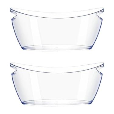 Imagem de DimyFew 2x Balde de vinho acrílico Balde de champanhe Recipientes de gelo para refrigeração de bebidas