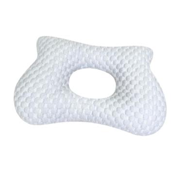 Imagem de WeiLaiKeQi Travesseiro para furar orelhas para crianças que dormem de lado, protetor auricular de suporte macio, ideal para viagens, roupa de cama, Cinza 34cmx24cmx6cm