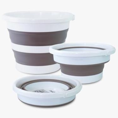 Imagem de Balde Retrátil Dobrável Cinza 12 Litros Silicone Original Multiuso Portátil(Cinza)